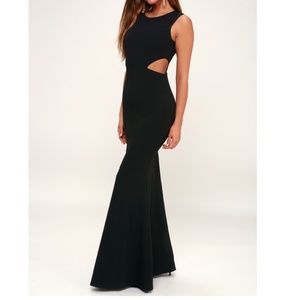 UTTERLY SMITTEN BLACK CUTOUT MAXI DRESS LULUS